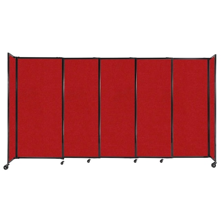 Versare StraightWall Sliding Portable Partition 11'3" x 6' Red Fabric 1472527